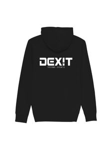 DAMEN - DEXIT Hoodie Weste schwarz | Druck hinten