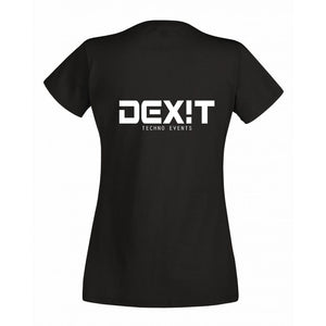 DAMEN - DEXIT T-Shirt schwarz | Druck vorne